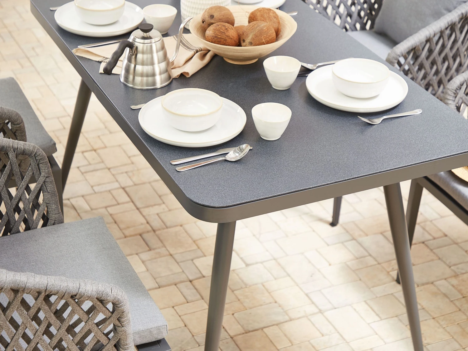 Gartentisch Aluminium Grau 140 X 80 Cm LIPARI 3 Gartentisch Aluminium Grau 140 X 80 Cm LIPARI – Bild 3