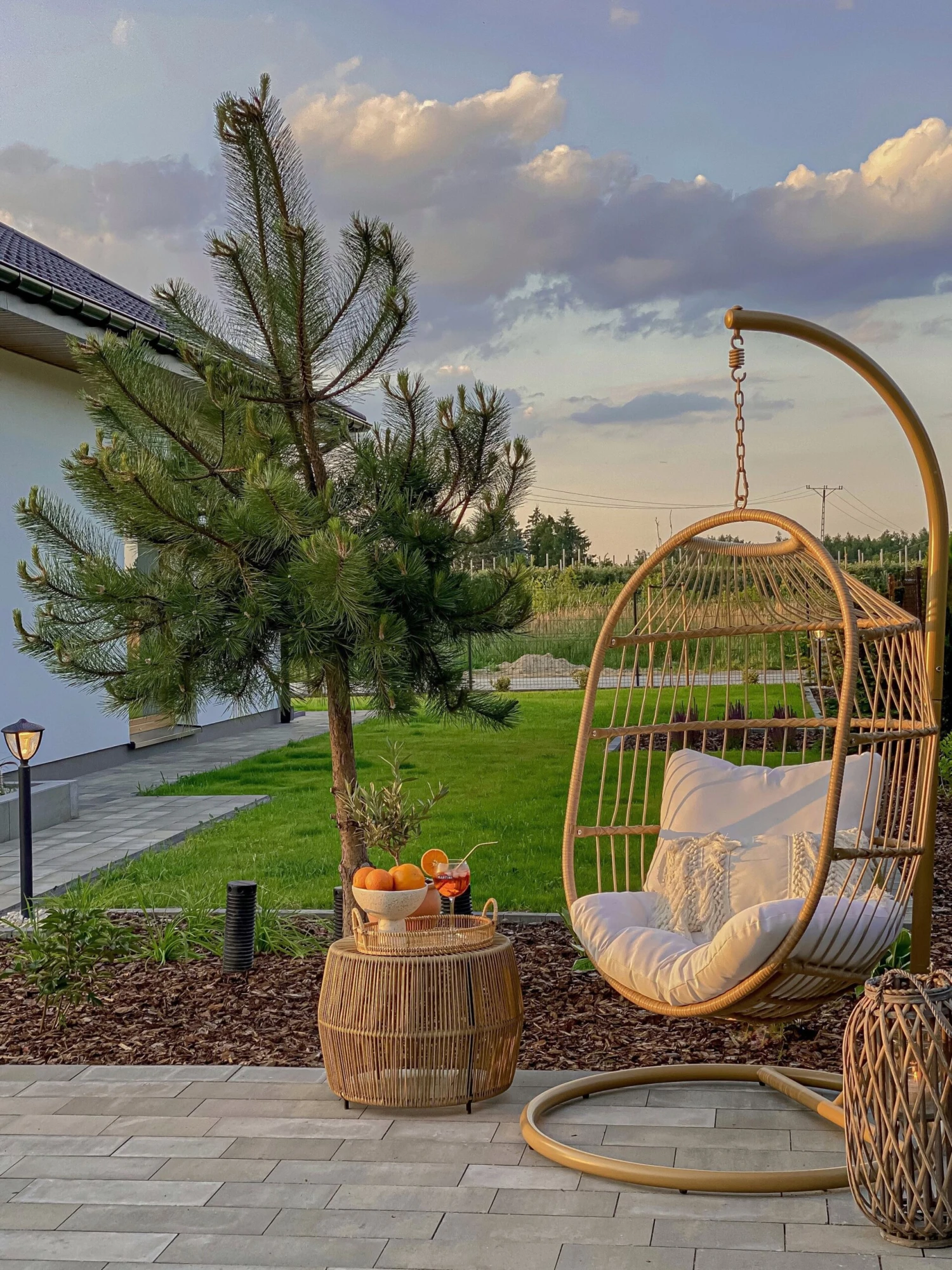 Hängesessel Mit Gestell ø 102 Cm Rattan / Flechtseil Natürlich ALBA 8 Hängesessel Mit Gestell ø 102 Cm Rattan / Flechtseil Natürlich ALBA – Bild 8