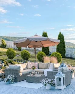 Lounge Set Rattan Taupe 6-Sitzer Linksseitig Auflagen Hellgrau CONTARE 16 Lounge Set Rattan Taupe 6-Sitzer Linksseitig Auflagen Hellgrau CONTARE -Beliani Verkaufsgeschäft undef src sa picid 810541 type whitesh image