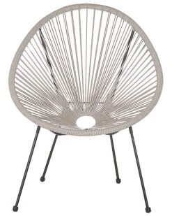 Rattanstuhl Kunststoff Hellgrau ø 70 Cm ACAPULCO II -Beliani Verkaufsgeschäft undef src sa picid 811594 type whitesh image