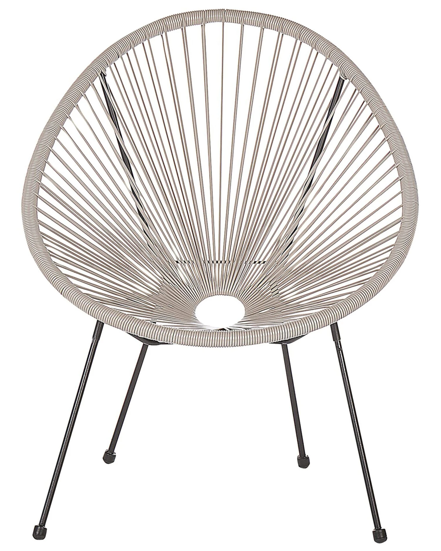 Rattanstuhl Kunststoff Hellgrau 2er Set ø 70 Cm ACAPULCO II – Bild 6