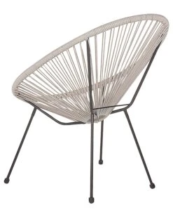 Rattanstuhl Kunststoff Hellgrau 2er Set ø 70 Cm ACAPULCO II -Beliani Verkaufsgeschäft undef src sa picid 811621 type whitesh image