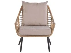 Balkonset Rattan Natürlich 2 Stühle Auflagen Beige LAURETO -Beliani Verkaufsgeschäft undef src sa picid 812199 type whitesh image