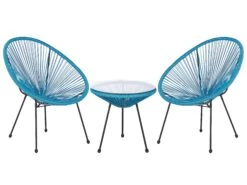 Balkonset Rattan Blau ACAPULCO II