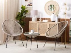 Balkonset Rattan Hellgrau ACAPULCO II -Beliani Verkaufsgeschäft undef src sa picid 817055 type whitesh image