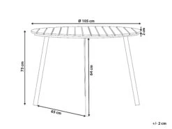 Gartentisch Heller Holzfarbton / Weiß Aluminium ø105 Cm CAVOLI 13 Gartentisch Heller Holzfarbton / Weiß Aluminium ø105 Cm CAVOLI -Beliani Verkaufsgeschäft undef src sa picid 819490 type whitesh image