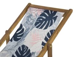 Liegestuhl Akazienholz Hellbraun Textil Blättermotiv Mehrfarbig 2er Set ANZIO 13 Liegestuhl Akazienholz Hellbraun Textil Blättermotiv Mehrfarbig 2er Set ANZIO -Beliani Verkaufsgeschäft undef src sa picid 819600 type whitesh image