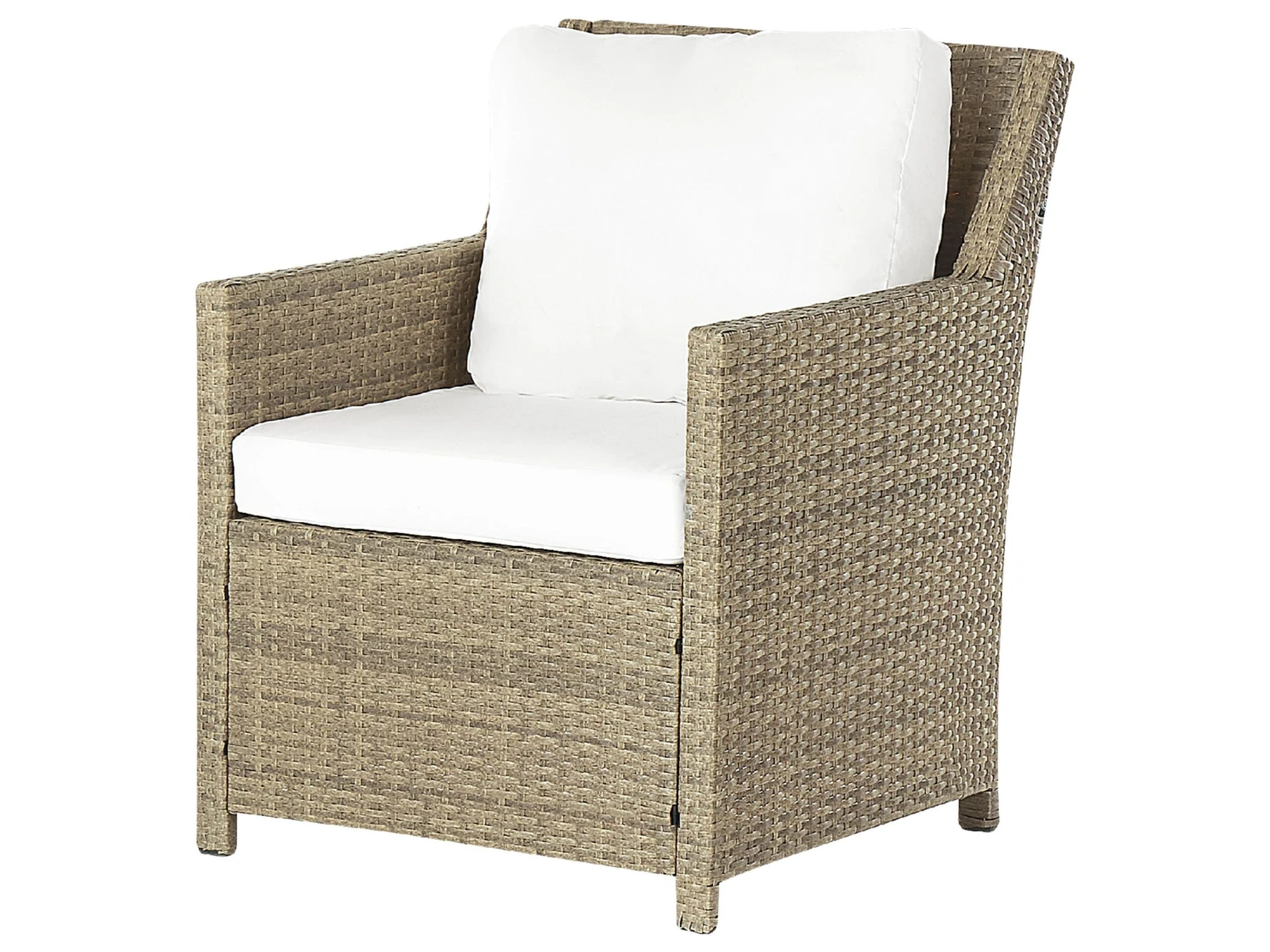 Lounge Set Rattan Braun 5-Sitzer Auflagen Weiß FONTI 5 Lounge Set Rattan Braun 5-Sitzer Auflagen Weiß FONTI – Bild 5