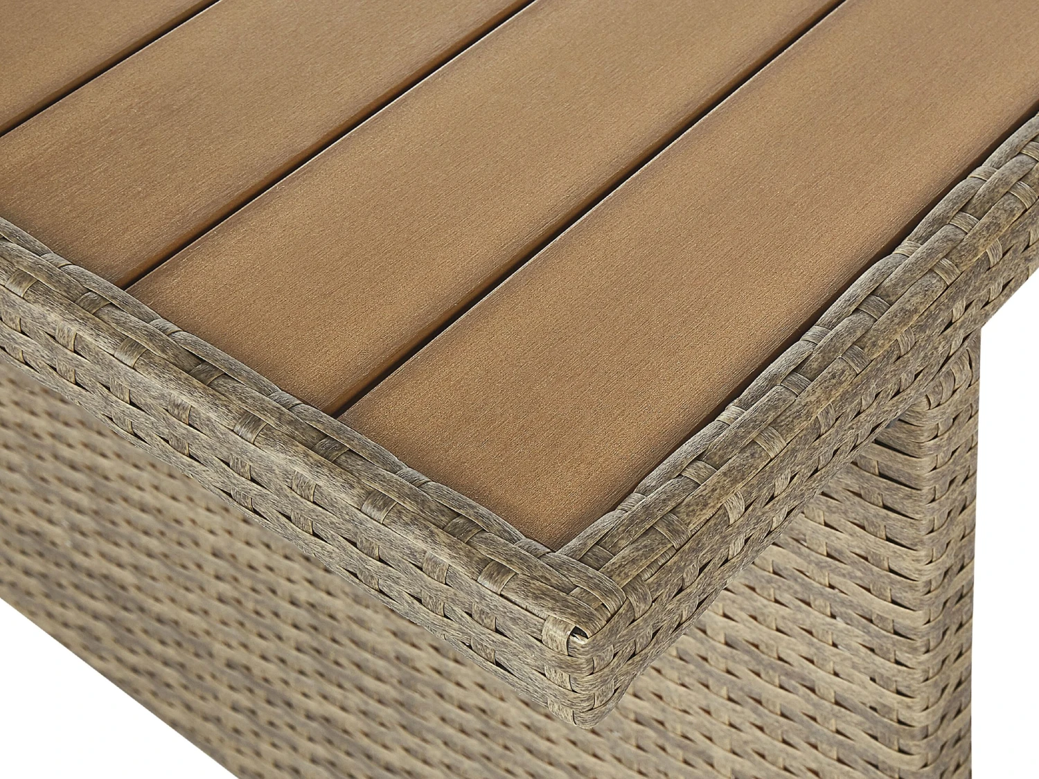 Lounge Set Rattan Braun 5-Sitzer Auflagen Weiß FONTI 9 Lounge Set Rattan Braun 5-Sitzer Auflagen Weiß FONTI – Bild 9