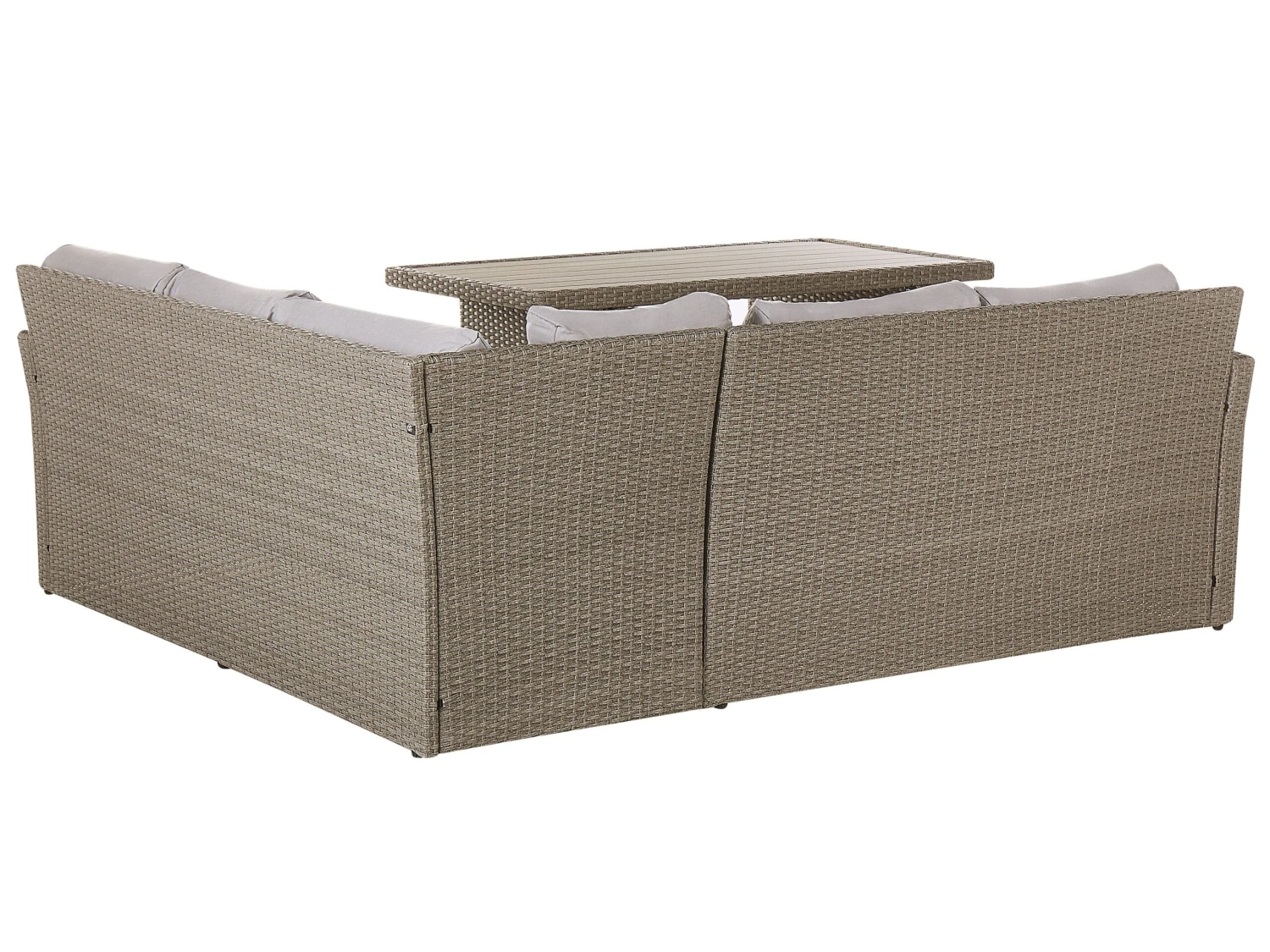 Lounge Set Rattan Taupe 5-Sitzer Auflagen Hellgrau BARDI 6 Lounge Set Rattan Taupe 5-Sitzer Auflagen Hellgrau BARDI – Bild 6