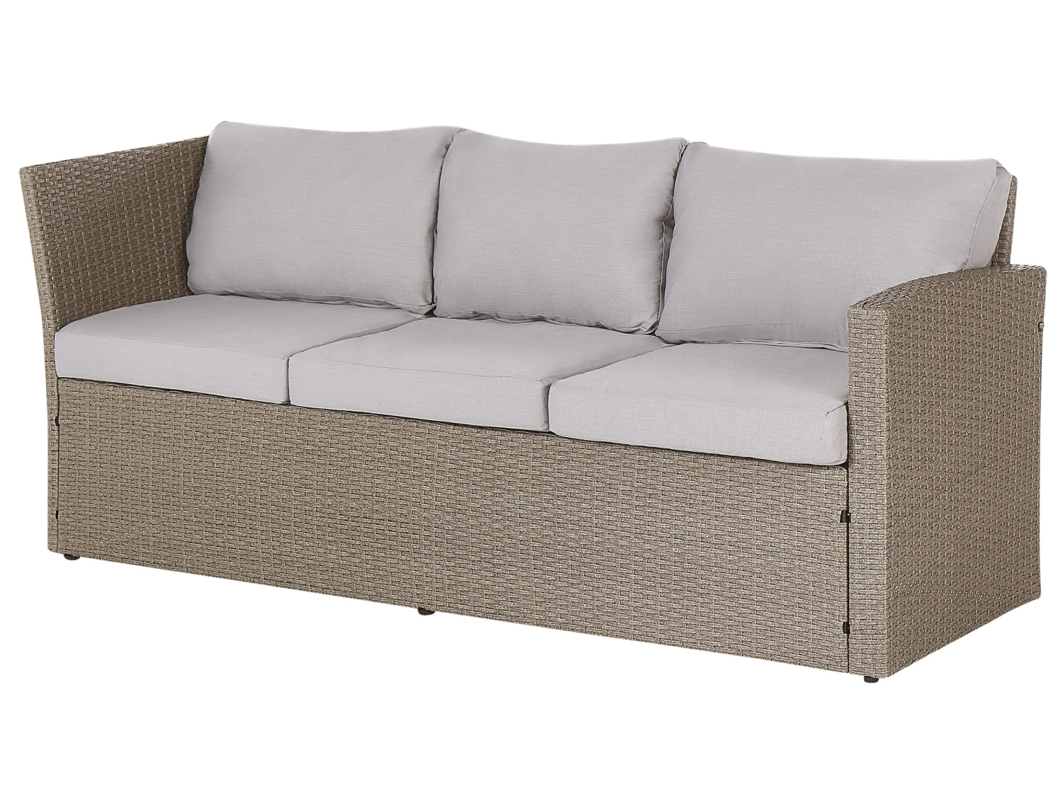 Lounge Set Rattan Taupe 5-Sitzer Auflagen Hellgrau BARDI 7 Lounge Set Rattan Taupe 5-Sitzer Auflagen Hellgrau BARDI – Bild 7