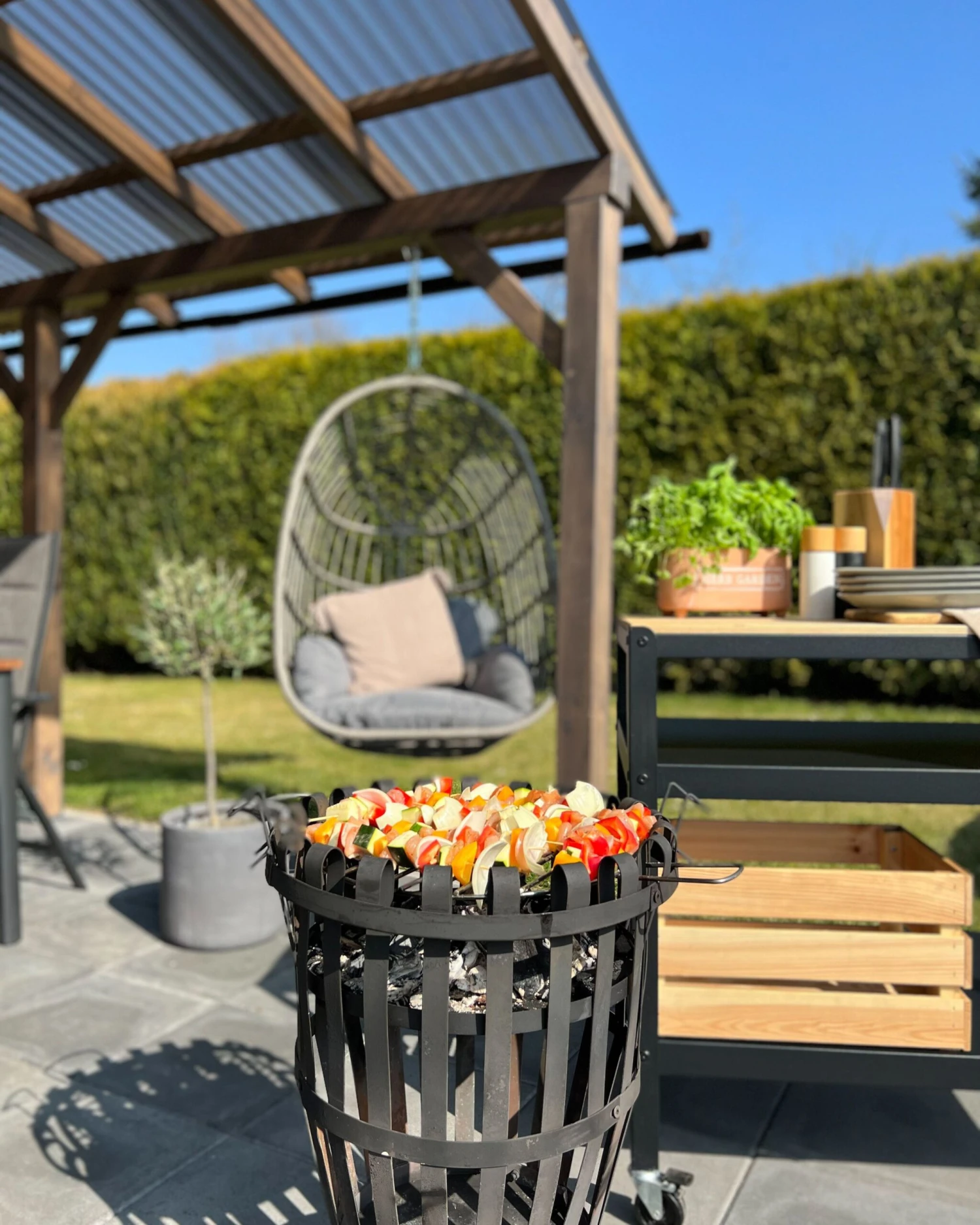 Hängesessel Rattan Grau CASOLI 3 Hängesessel Rattan Grau CASOLI – Bild 3