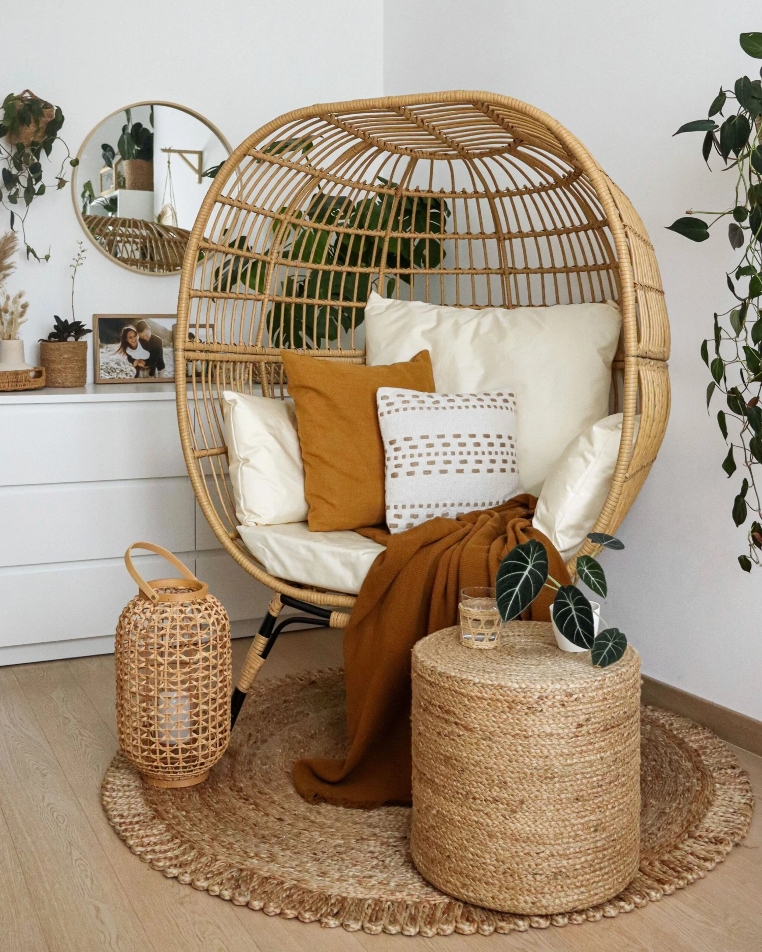 Gartensessel Rattan Natürlich Auflagen Cremeweiß VEROLI 3 Gartensessel Rattan Natürlich Auflagen Cremeweiß VEROLI – Bild 3