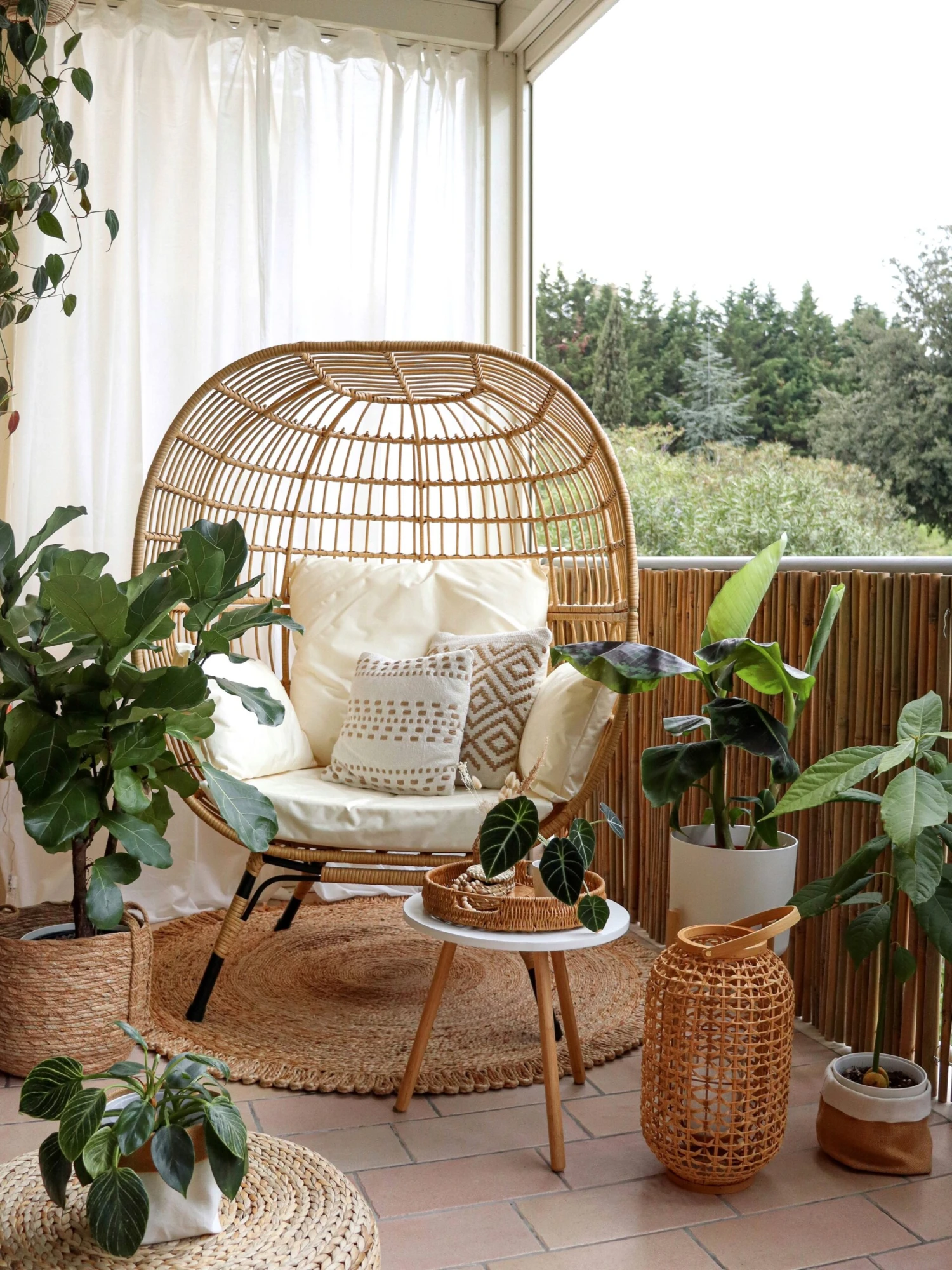 Gartensessel Rattan Natürlich Auflagen Cremeweiß VEROLI 5 Gartensessel Rattan Natürlich Auflagen Cremeweiß VEROLI – Bild 5