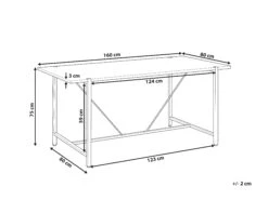 Esstisch Dunkler Holzfarbton / Schwarz 160 X 80 Cm SARITAS 13 Esstisch Dunkler Holzfarbton / Schwarz 160 X 80 Cm SARITAS -Beliani Verkaufsgeschäft undef src sa picid 820729 type whitesh image
