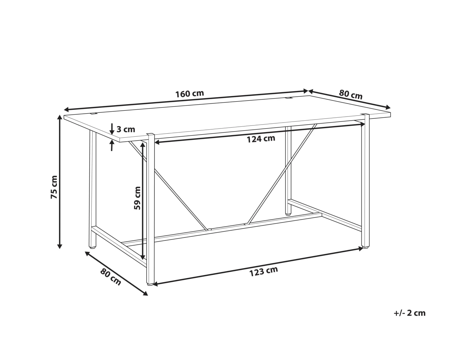 Esstisch Dunkler Holzfarbton / Schwarz 160 X 80 Cm SARITAS 7 Esstisch Dunkler Holzfarbton / Schwarz 160 X 80 Cm SARITAS – Bild 7