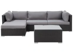 Lounge Set Rattan Schwarz 4-Sitzer Linksseitig SANO II 17 Lounge Set Rattan Schwarz 4-Sitzer Linksseitig SANO II -Beliani Verkaufsgeschäft undef src sa picid 823463 type whitesh image