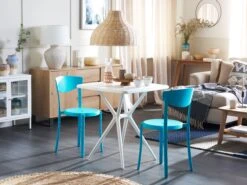 Balkonset Kunststoff Weiß / Blau 2 Stühle SERSALE / VIESTE 12 Balkonset Kunststoff Weiß / Blau 2 Stühle SERSALE / VIESTE -Beliani Verkaufsgeschäft undef src sa picid 823857 type whitesh image