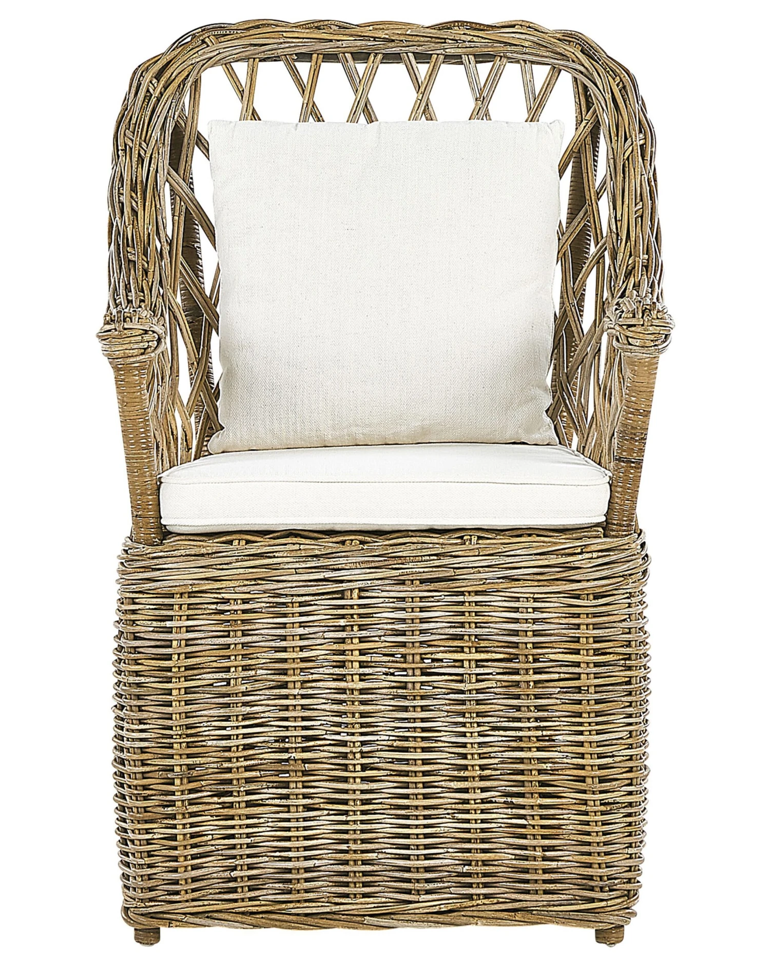 Gartensessel Rattan Natürlich Auflagen Cremeweiß MAROS 5 Gartensessel Rattan Natürlich Auflagen Cremeweiß MAROS – Bild 5