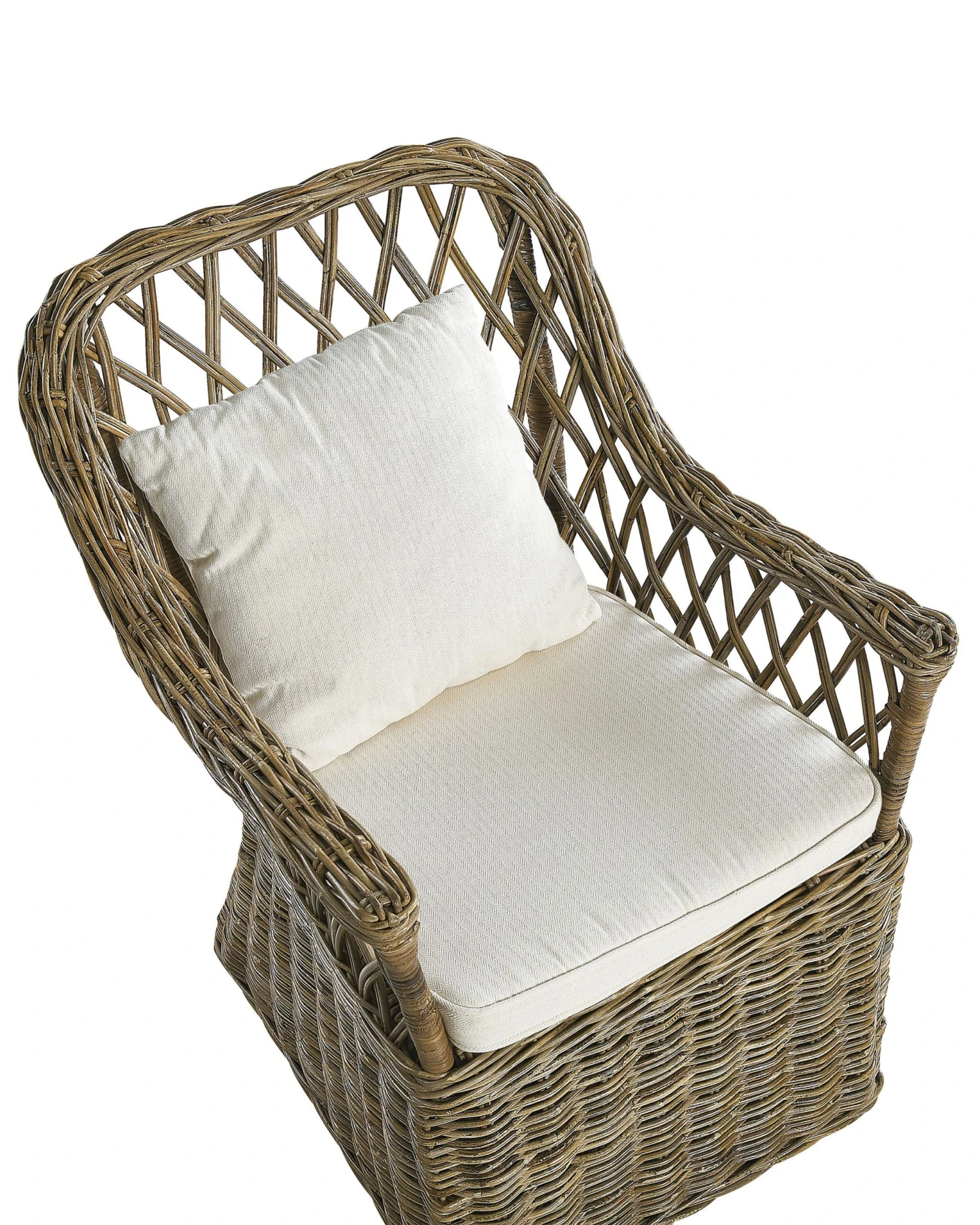 Gartensessel Rattan Natürlich Auflagen Cremeweiß MAROS 6 Gartensessel Rattan Natürlich Auflagen Cremeweiß MAROS – Bild 6