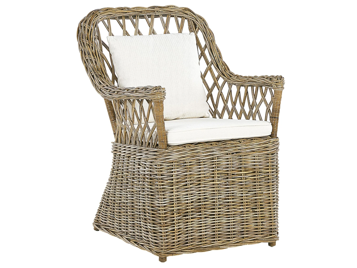 Gartenmöbel Set Rattan Natürlich 6-Sitzer Auflagen Cremeweiß MAROS/OLBIA 3 Gartenmöbel Set Rattan Natürlich 6-Sitzer Auflagen Cremeweiß MAROS/OLBIA – Bild 3