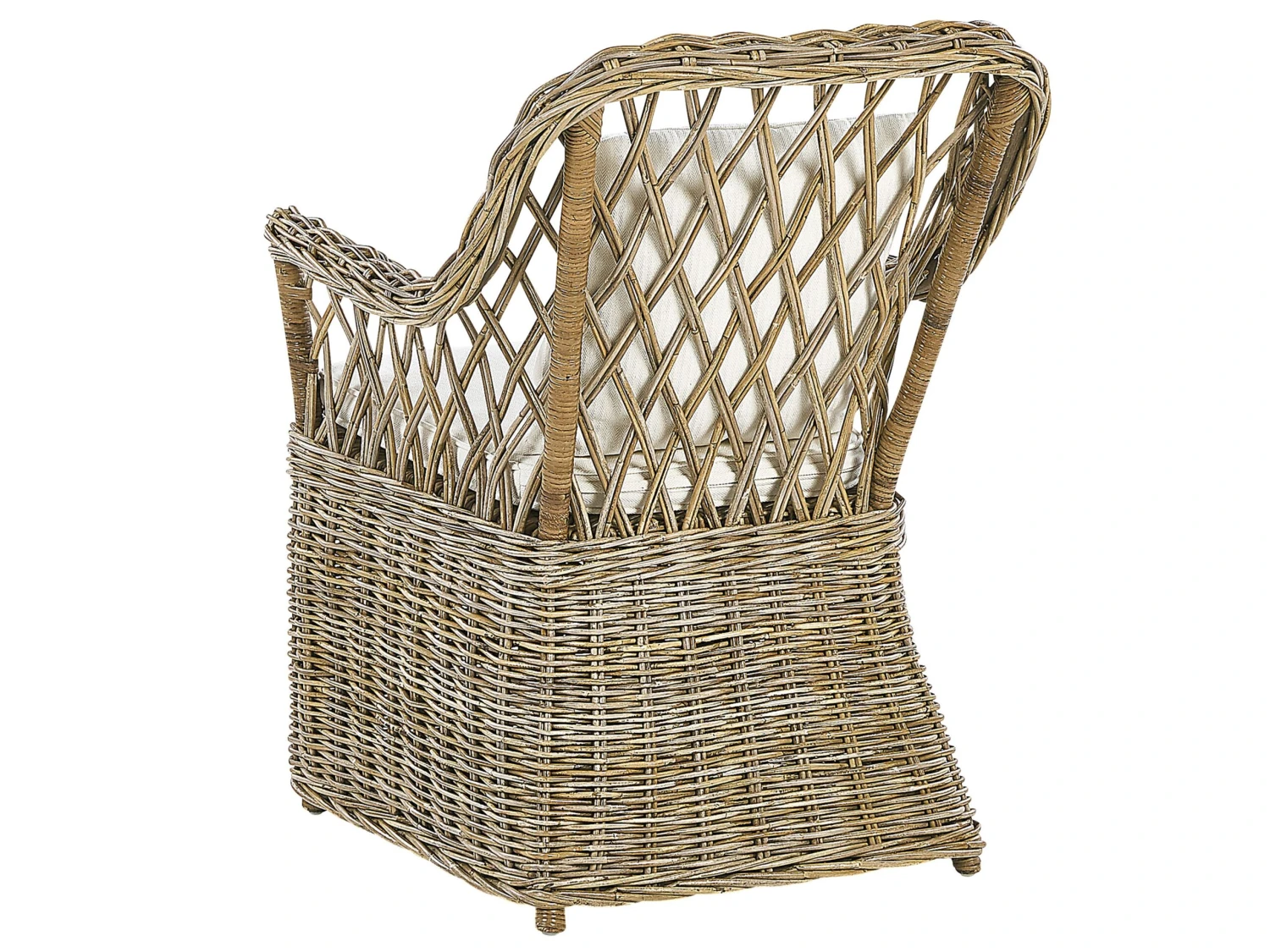 Gartenmöbel Set Rattan Natürlich 6-Sitzer Auflagen Cremeweiß MAROS/OLBIA 5 Gartenmöbel Set Rattan Natürlich 6-Sitzer Auflagen Cremeweiß MAROS/OLBIA – Bild 5