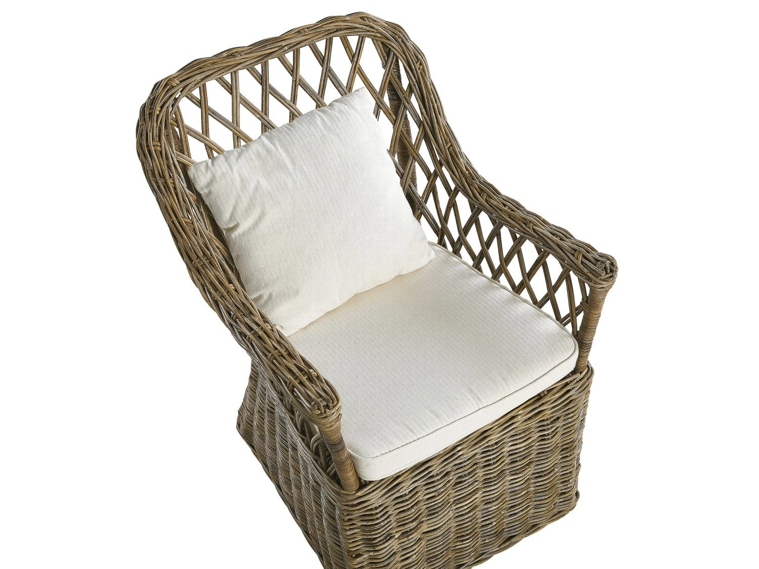 Gartenmöbel Set Rattan Natürlich 6-Sitzer Auflagen Cremeweiß MAROS/OLBIA 6 Gartenmöbel Set Rattan Natürlich 6-Sitzer Auflagen Cremeweiß MAROS/OLBIA – Bild 6