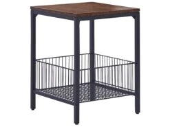 Beistelltisch Dunkler Holzfarbton / Schwarz Quadratisch 40 X 40 Cm KENNER