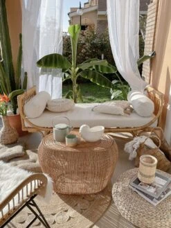 Rattanbank Natürlich 160 Cm Auflage Beige BALLAO -Beliani Verkaufsgeschäft undef src sa picid 824774 type whitesh image