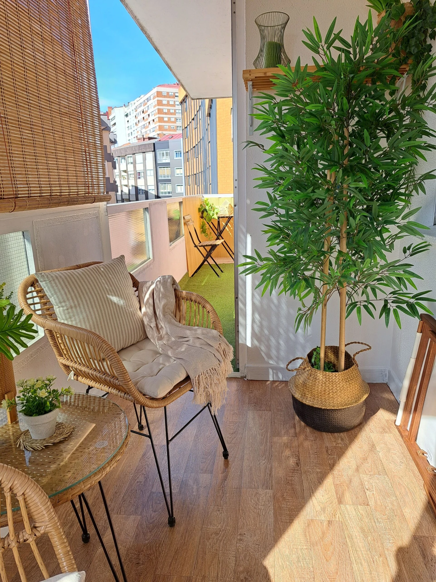 Balkonset Rattan Natürlich Auflagen Schwarz TROPEA II 3 Balkonset Rattan Natürlich Auflagen Schwarz TROPEA II – Bild 3