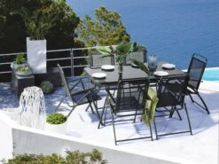 Gartentisch Stahl Schwarz 140 X 80 Cm LIVO 13 Gartentisch Stahl Schwarz 140 X 80 Cm LIVO -Beliani Verkaufsgeschäft undef src sa picid 826871 type whitesh image