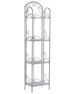 Badregal Metall Antik Optik Grau 4 Fächer Klappbar VALDIVIA