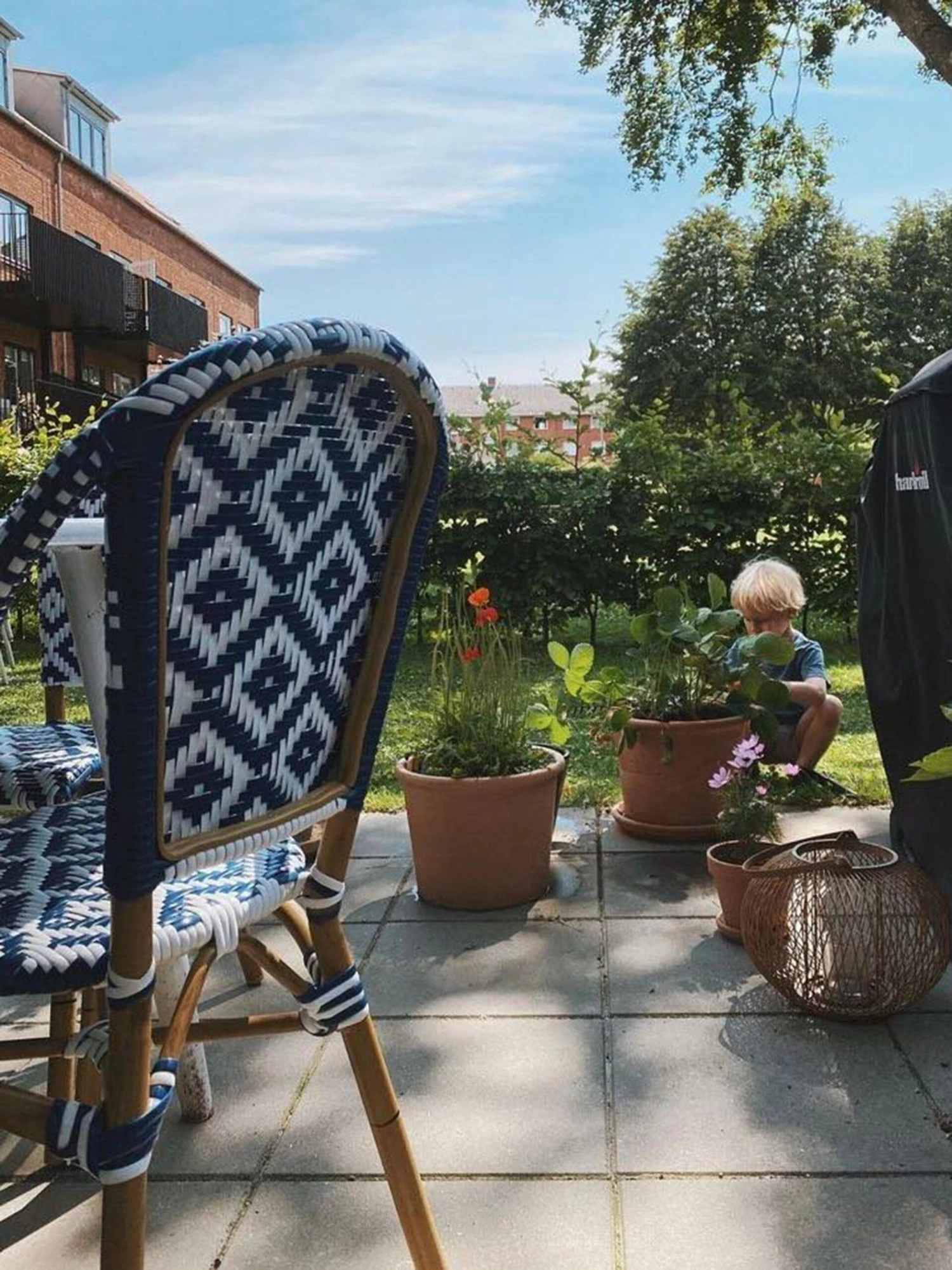 Rattanstuhl Blau / Weiß 4er Set RIFREDDO 3 Rattanstuhl Blau / Weiß 4er Set RIFREDDO – Bild 3