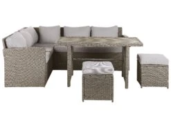 Lounge Set Rattan Taupe 5-Sitzer Auflagen Hellgrau BARDI 13 Lounge Set Rattan Taupe 5-Sitzer Auflagen Hellgrau BARDI -Beliani Verkaufsgeschäft undef src sa picid 833691 type whitesh image
