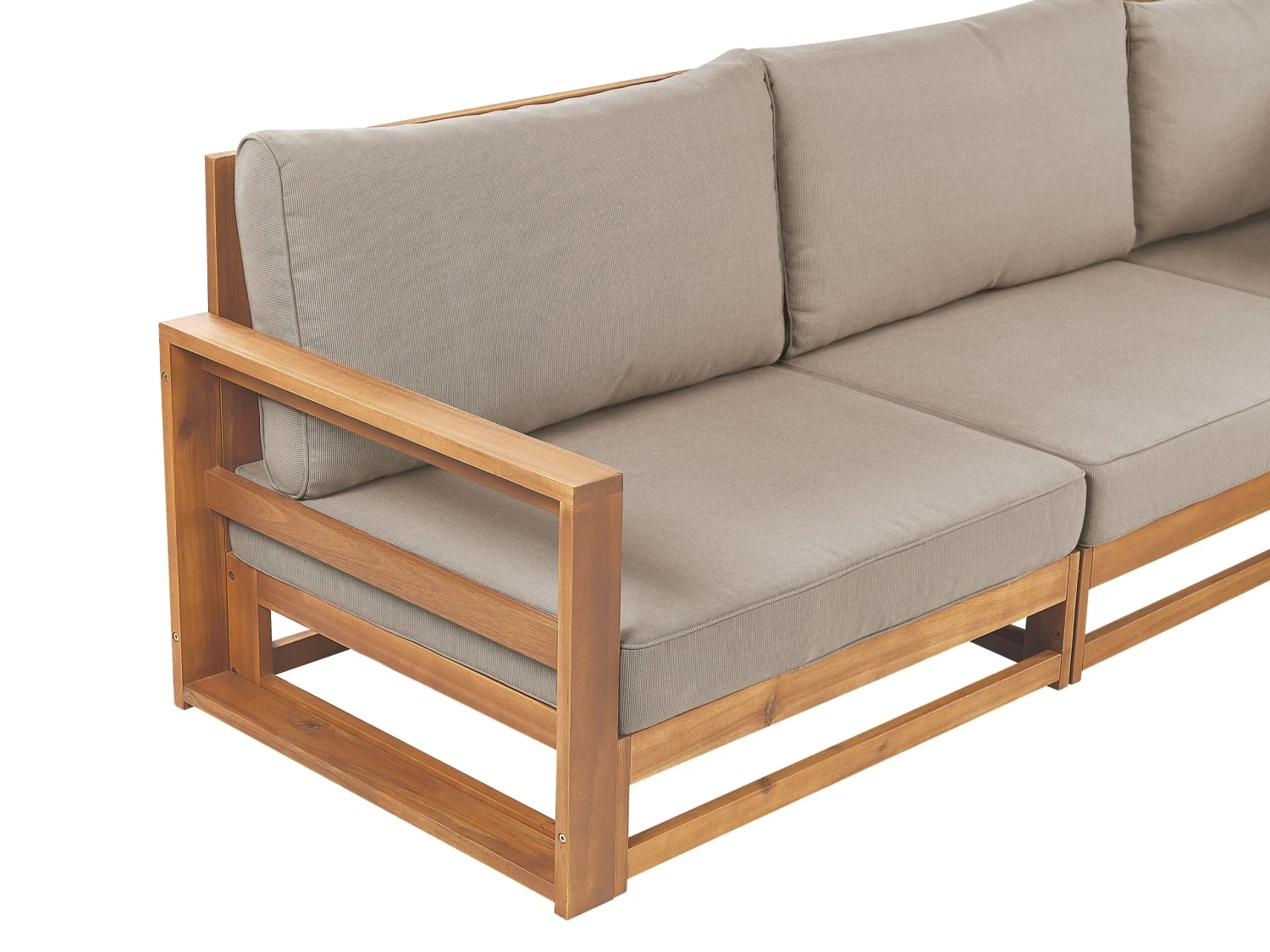 Lounge Set Akazienholz Hellbraun 4-Sitzer Auflagen Linksseitig Taupe TIMOR II 10 Lounge Set Akazienholz Hellbraun 4-Sitzer Auflagen Linksseitig Taupe TIMOR II – Bild 10