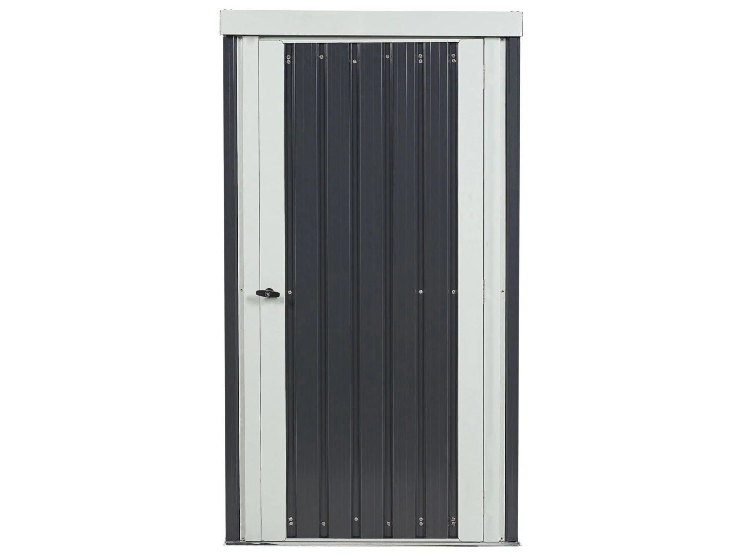 Gerätehaus Mit Dachrinne Stahl Graphitgrau / Cremeweiß UMBRIA 6 Gerätehaus Mit Dachrinne Stahl Graphitgrau / Cremeweiß UMBRIA – Bild 6