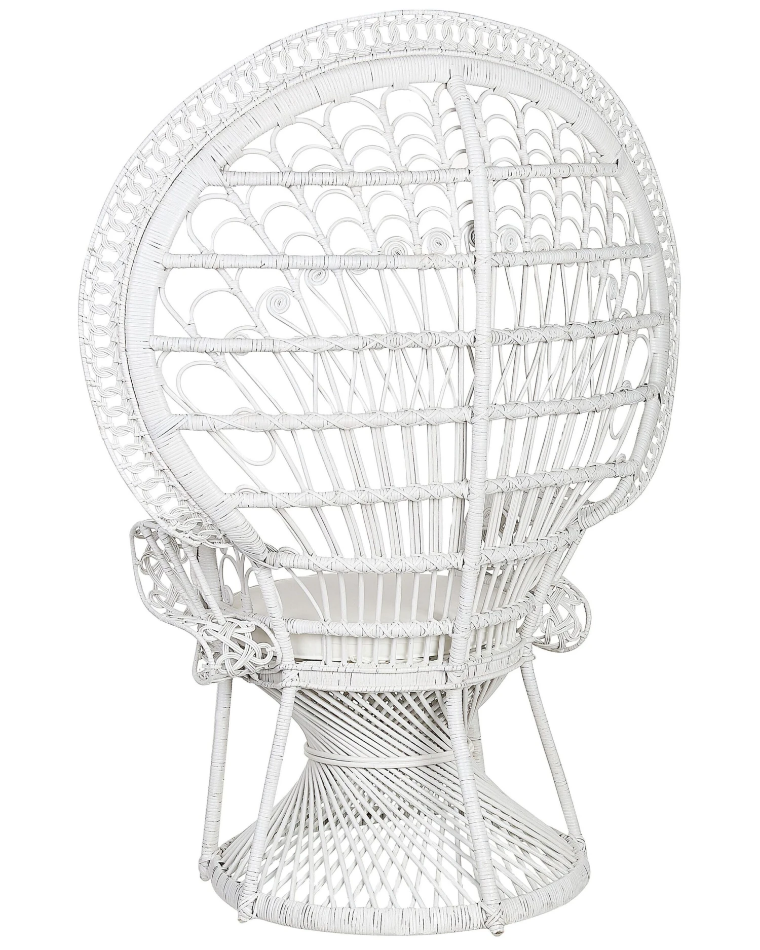 Pfauensessel Rattan / Baumwolle Weiß EMMANUELLE 5 Pfauensessel Rattan / Baumwolle Weiß EMMANUELLE – Bild 5
