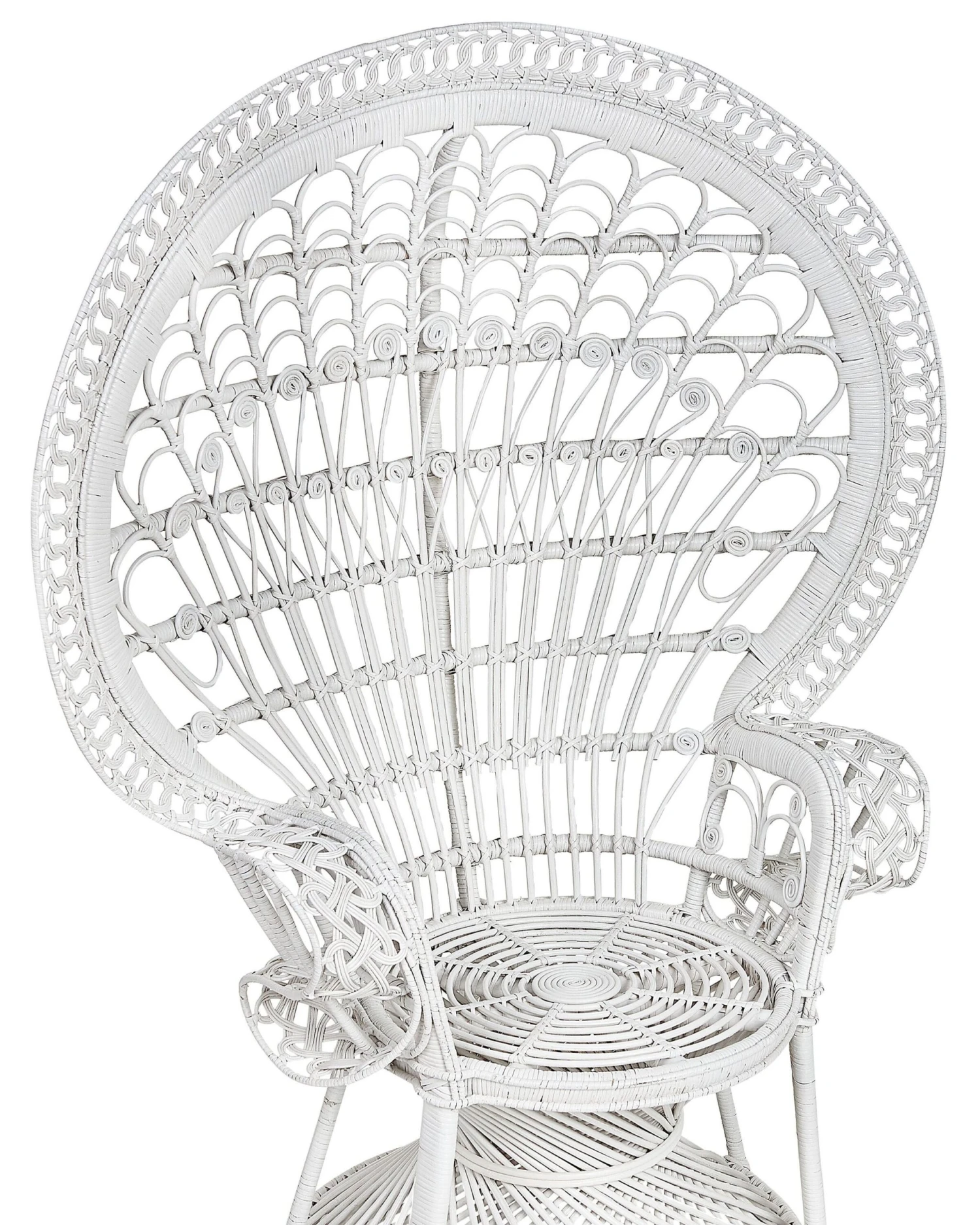 Pfauensessel Rattan / Baumwolle Weiß EMMANUELLE 7 Pfauensessel Rattan / Baumwolle Weiß EMMANUELLE – Bild 7