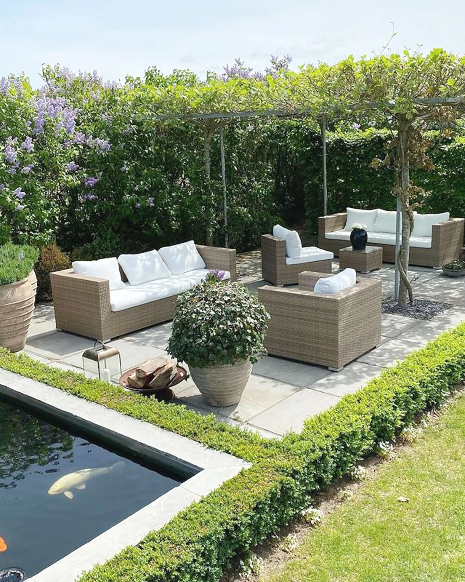 Lounge Set Rattan Hellbraun 8-Sitzer Auflagen Cremeweiß MAESTRO II 4 Lounge Set Rattan Hellbraun 8-Sitzer Auflagen Cremeweiß MAESTRO II – Bild 4