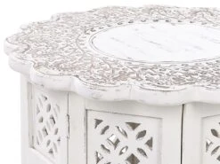 Beistelltisch Mangoholz Weiß ⌀ 44 Cm BADHI -Beliani Verkaufsgeschäft undef src sa picid 851865 type whitesh image