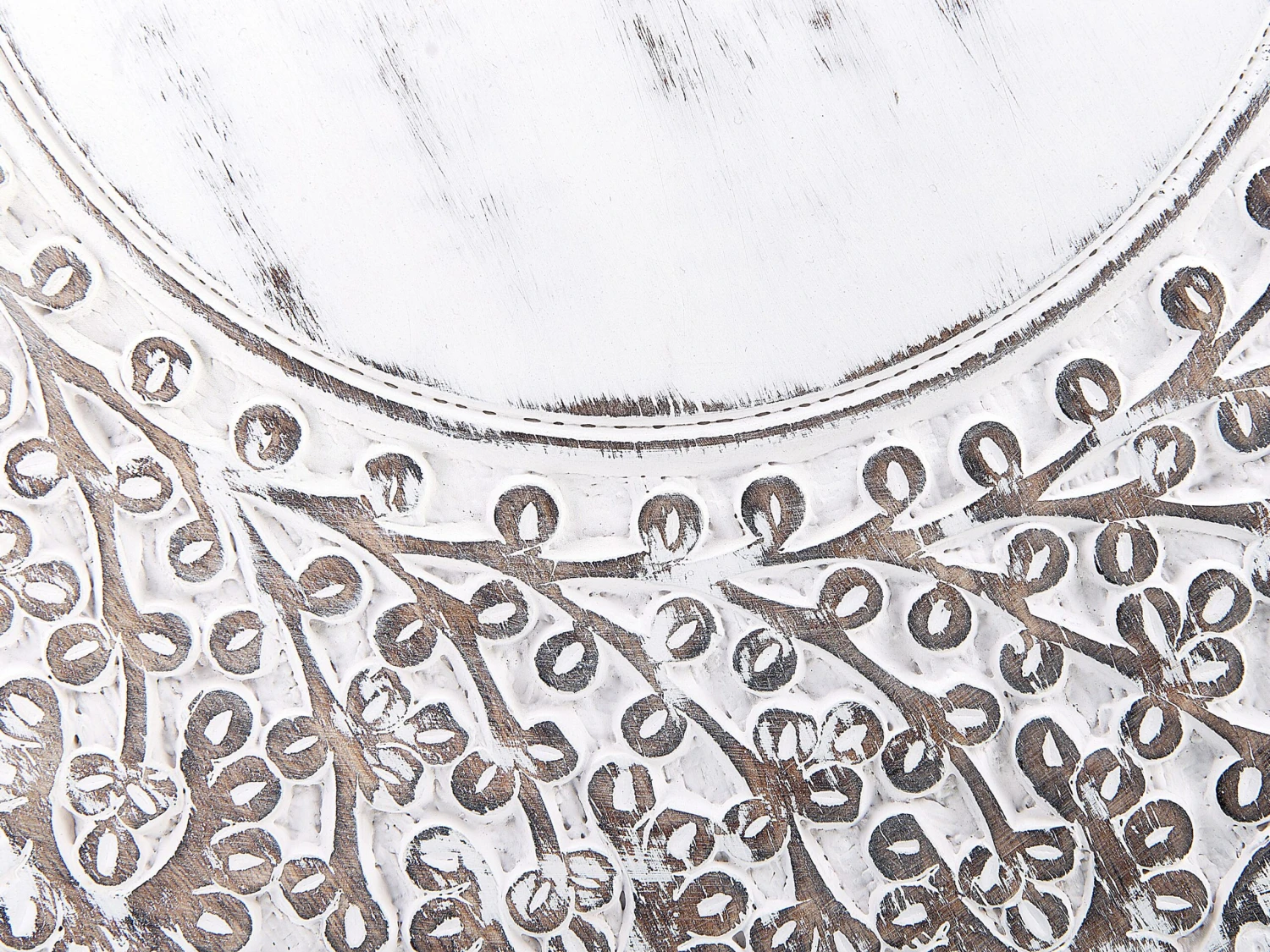 Beistelltisch Mangoholz Weiß ⌀ 44 Cm BADHI – Bild 5