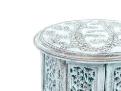 Beistelltisch Mangoholz Hellblau Rund ⌀ 45 Cm BORAI -Beliani Verkaufsgeschäft undef src sa picid 852174 type whitesh image