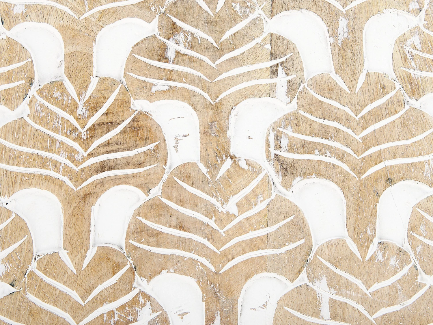 Beistelltisch 2er Set Mangoholz Heller Holzfarbton / Weiß Rund HURSI 6 Beistelltisch 2er Set Mangoholz Heller Holzfarbton / Weiß Rund HURSI – Bild 6